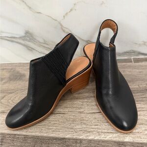 Black Leather Gentle Souls Comfort Women's Ankle Slip In Stretch Boots